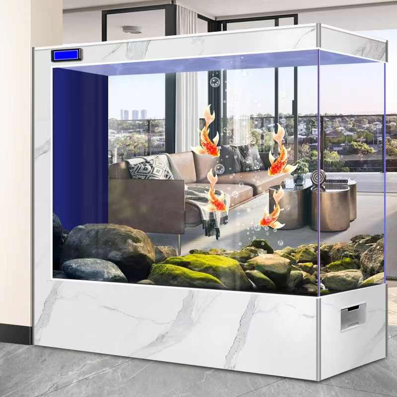 落地超白方缸懒人免换水玻璃鱼缸屏风隔断