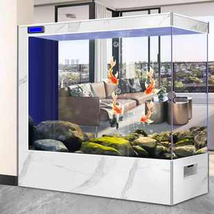 落地超白方缸懒人免换水玻璃鱼缸屏风隔断