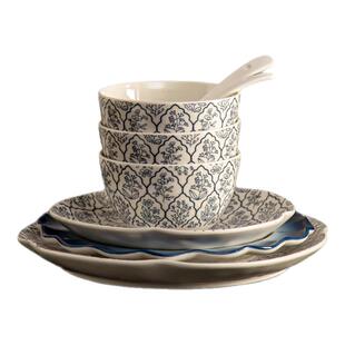 纪恋法式复古餐具碗盘碗具套装家用2025新款陶瓷乔迁新居碗碟套装