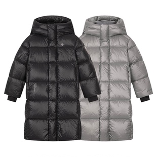 [严寒]水孩儿亲子羽绒服加长儿童冬装新品男童宝宝女童鸭绒防寒服