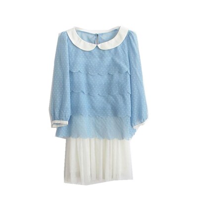 正品女装娃娃领两件套连衣裙