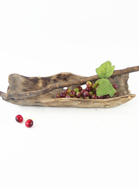 厂家销手工个性定制木制禅意书房客厅桌面零食点心水果盘装饰摆件