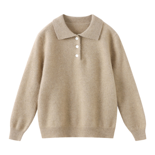 polo领毛衣儿童100%羊毛衫男女童翻领针织羊绒衫中大童套头打底衫