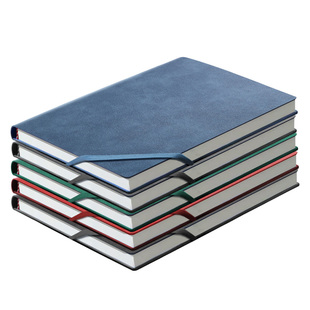 法拉蒙商务皮质斜绑带笔记本本子2025年新款a5侧边笔插办公会议记录本定制logo加厚b5大学生日记本横线记事本