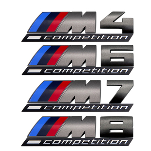适用宝马灰色车标M530i X3M40I雷霆X6M字母标M2M630I车尾侧标贴