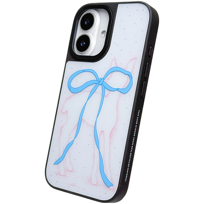 弗气新品《少女的鹿》蝴蝶结苹果17手机壳iphone16promax适用13全包14女16pro保护套ins风粉色蓝色磨砂防摔