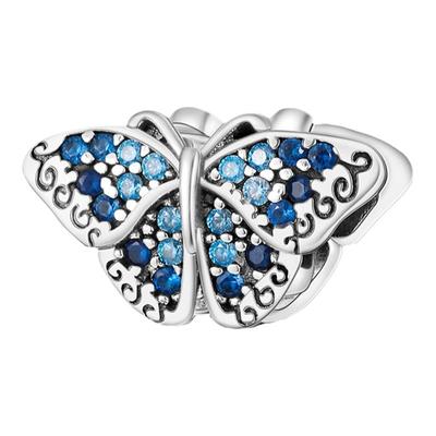 潘家自主设计款珠子diy蝴蝶定位珠串珠吊坠手链配件镀银925高级感