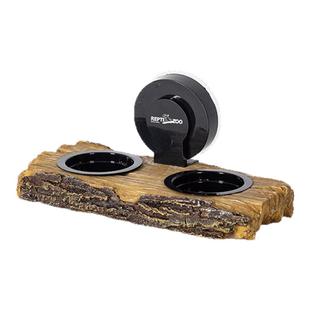 reptizoo爬虫睫角守宫食盆水盆蜥蜴乌龟树脂防翻造景树栖喂食晒台