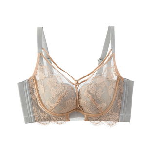 内衣女大胸显小瘦调整型聚拢夏季薄款软钢圈收副乳防下垂文胸套装