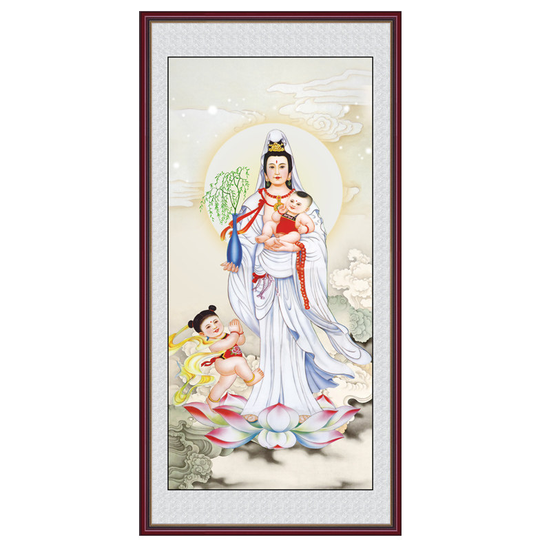 豪咖送子观音贴画南海观音像贴画