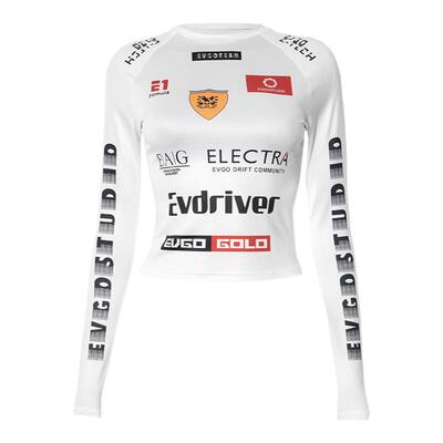 欧美机车风字母印花修身T恤