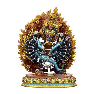 闯隆《大威德金刚护法像》手工彩绘铜像5寸《大威德愤怒像》摆件