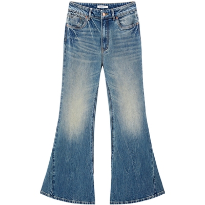 太平鸟秋季新款复古喇叭牛仔裤女