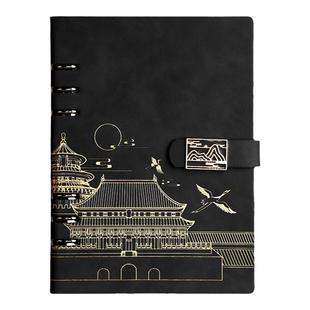 旅行活页盖章本a5国潮笔记本高颜值故宫文创b5空白旅游景点印章收集本办公会议记录本绘画日记本成人定制logo