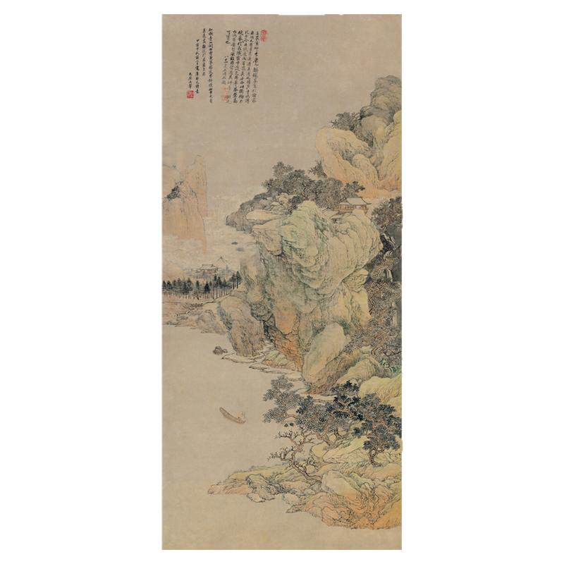 古代书法山水写意国画唐伯虎明唐寅诗意图复制品真迹微喷书房装饰