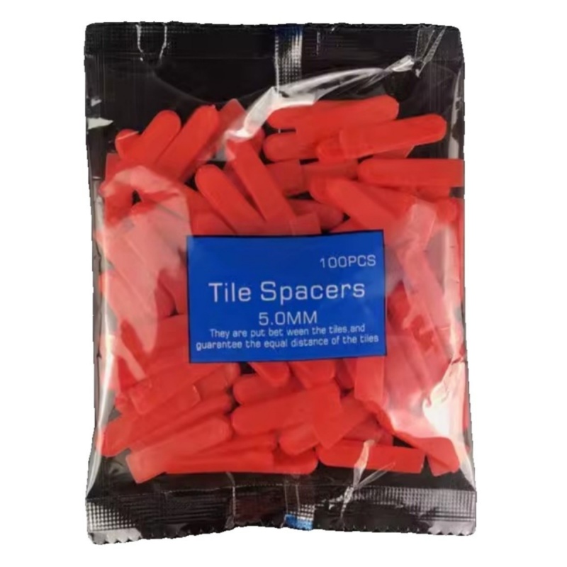 红色瓷砖小隔片插片垫片塑料精准微调缝隙工具大小头楔子找平垫高