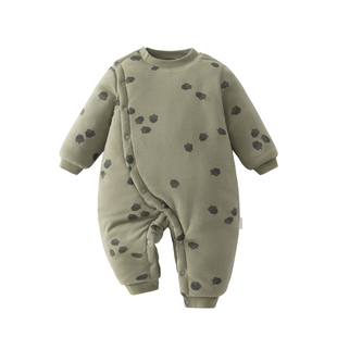 婴儿衣服冬装夹棉连体衣冬季婴幼儿宝宝a类纯棉外出保暖加厚棉服9