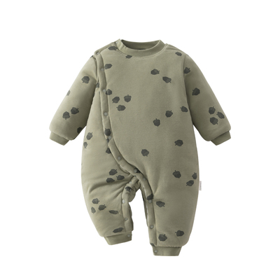 温巢婴儿衣服秋冬夹棉保暖连体衣