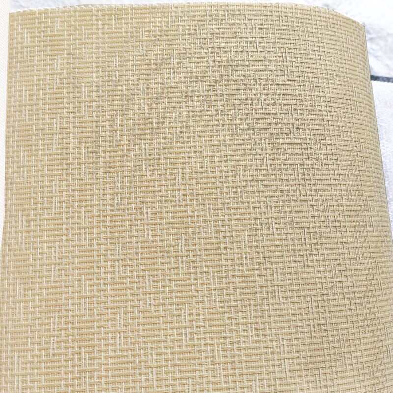 简约现代中式草编墙布浅黄色茶楼客厅书房饭店灰色米色榻榻米壁布
