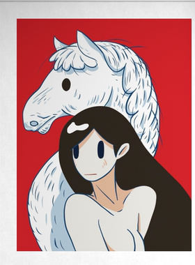 天野健白马王子少女维纳斯装饰画