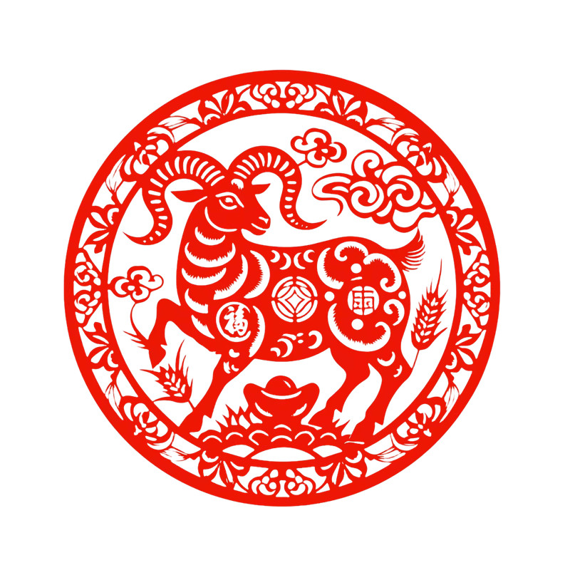 羊年窗花贴纸自粘防水防晒玻璃贴中国风卧室走廊装饰贴可移除贴纸