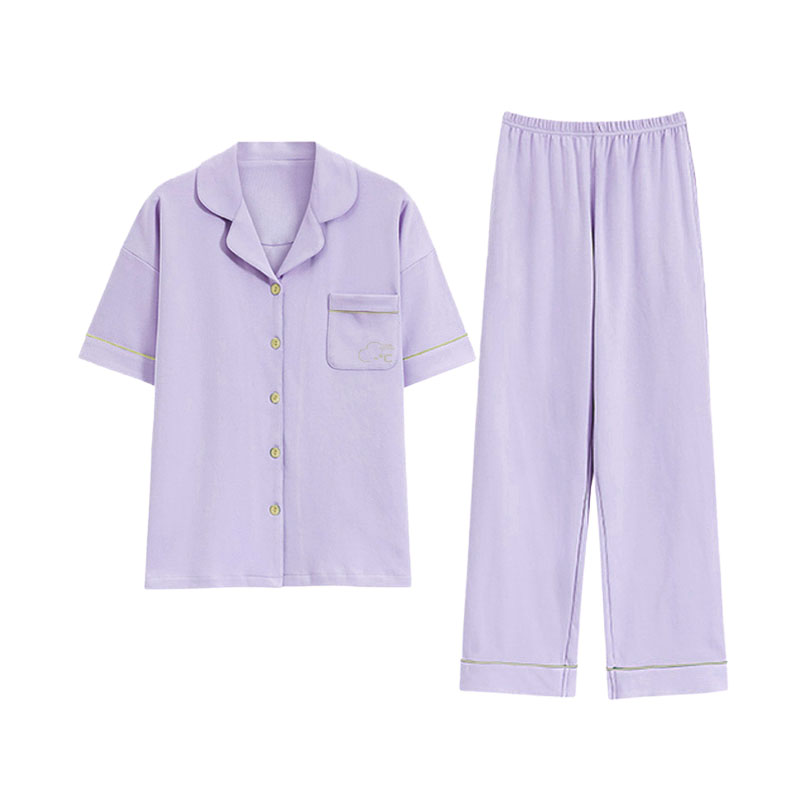 莫代尔棉睡衣女短袖长裤家居服