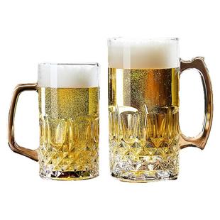 大容量啤酒杯家用加厚玻璃杯精酿扎啤杯子轻奢高档网红果汁杯套装