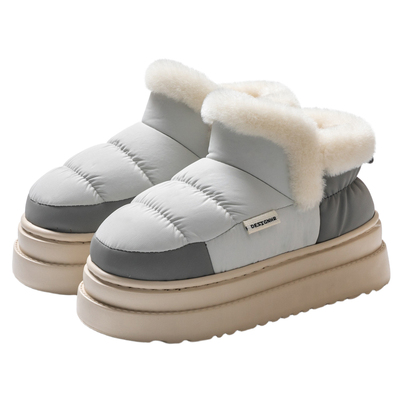 高帮棉拖鞋羽绒布防水防滑外穿鞋