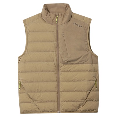 蜘蛛冬季男鹅绒轻量立领羽绒背心