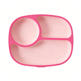 octoto奥克兔兔餐盘宝宝餐具婴儿吸盘式分格餐盘儿童硅胶辅食碗