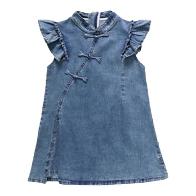 女童牛仔连衣裙公主裙子洋气夏装