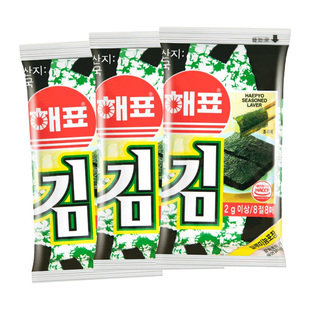 韩国进口海牌菁品海苔零食韩式烤紫菜海苔片即食儿童寿司包饭拌饭