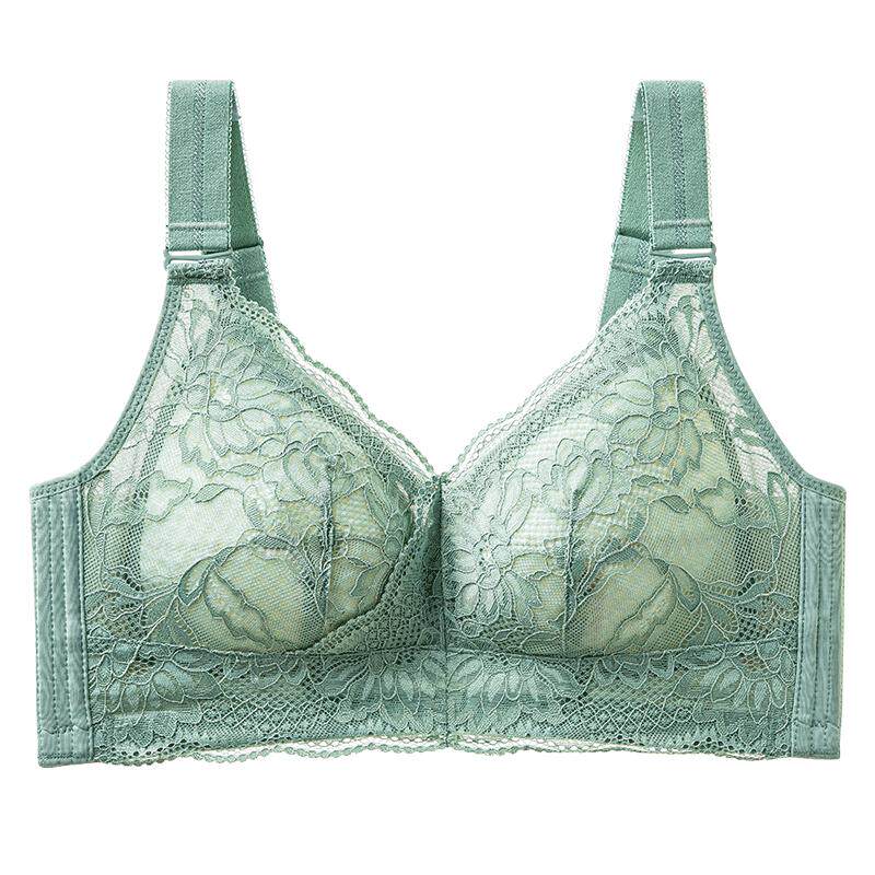 诗婷大胸显小内衣女夏季薄款全罩杯无钢圈收副乳防下垂调整型文胸