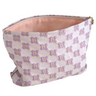 Ins小众化妆包女紫色小花内胆包便携旅行出差护肤品收纳袋洗漱包