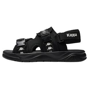 Kappa女鞋运动凉鞋女款2026夏季新款沙滩鞋镂空透气黑色拖鞋子男