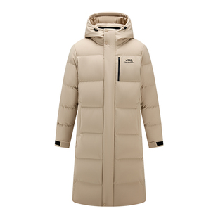 Jeep官方过膝羽绒服男士东北冬季连帽加厚保暖极寒中戏长款羽绒衣