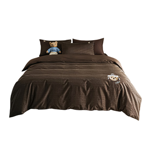 TeenieWeenie60支全棉四件套轻奢提花纯棉丝滑裸睡被套床单床笠款