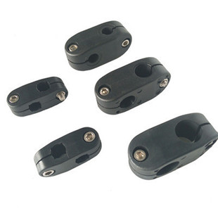 流水线输送机尼龙圆单夹护栏支架可调节不锈钢固定架挡板方单夹轨