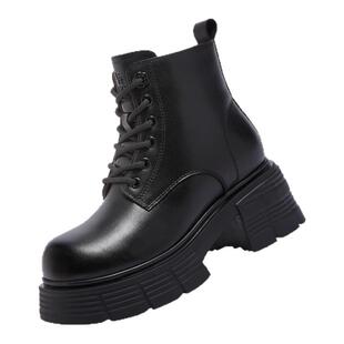 骆驼女鞋2025冬季骆驼马丁靴女英伦风加绒短靴厚底增高时装靴