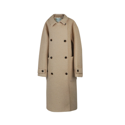 aaaaxbbb大衣加厚长款外套双排扣