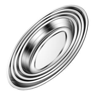 食品级316不锈钢蒸鱼盘装鱼盘家用椭圆形清蒸鱼蒸盘子专用鲈鱼碟