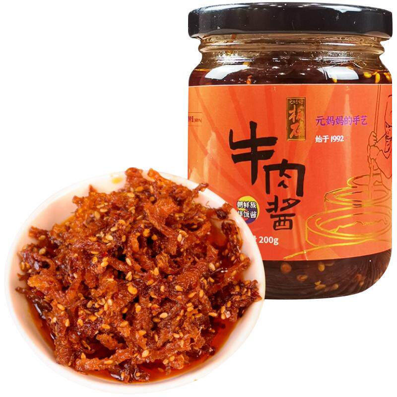 板石元妈妈牛肉酱拌饭酱香辣拌面调味酱料暴下饭朝鲜族风味辣酱
