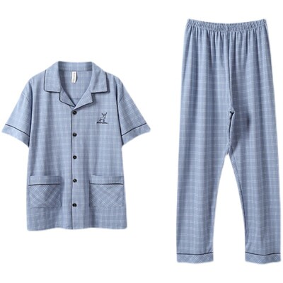 芬腾可安100%纯棉睡衣男