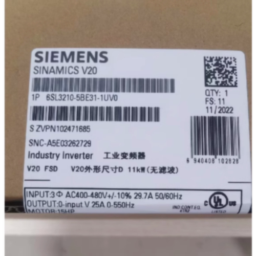 议价6SL3210-5BE31-1UV0 西门子V20变频器11KW正品6SL32105BE311U