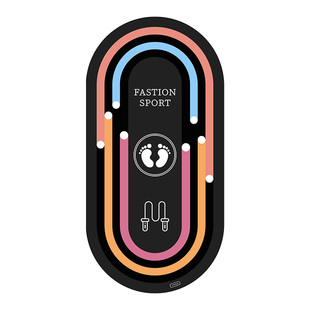 隔音跳绳减震垫瑜伽垫椭圆地垫家用室内静音防滑健身加厚地毯