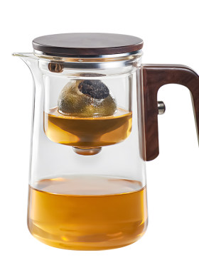 茶皇子磁吸飘逸杯泡茶神器实木把