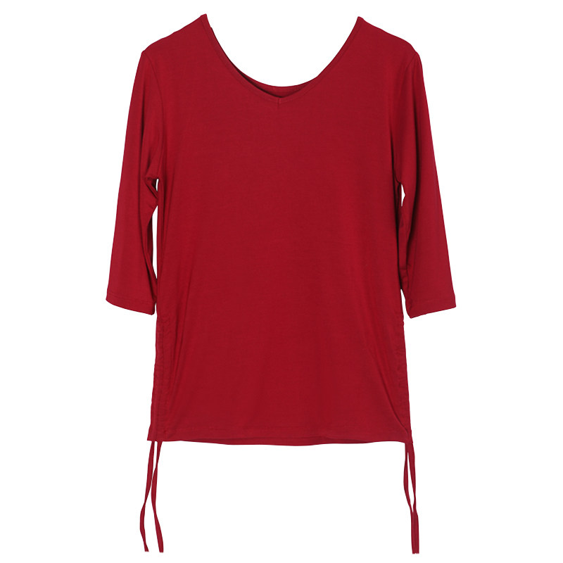 现代舞舞蹈练功服女莫代尔广场舞服装上衣双侧抽绳宽松跳舞服成人