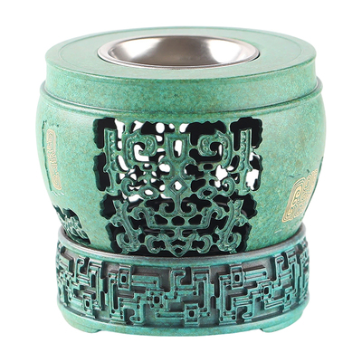 中式复古饕餮纹香薰围炉茶道雅器