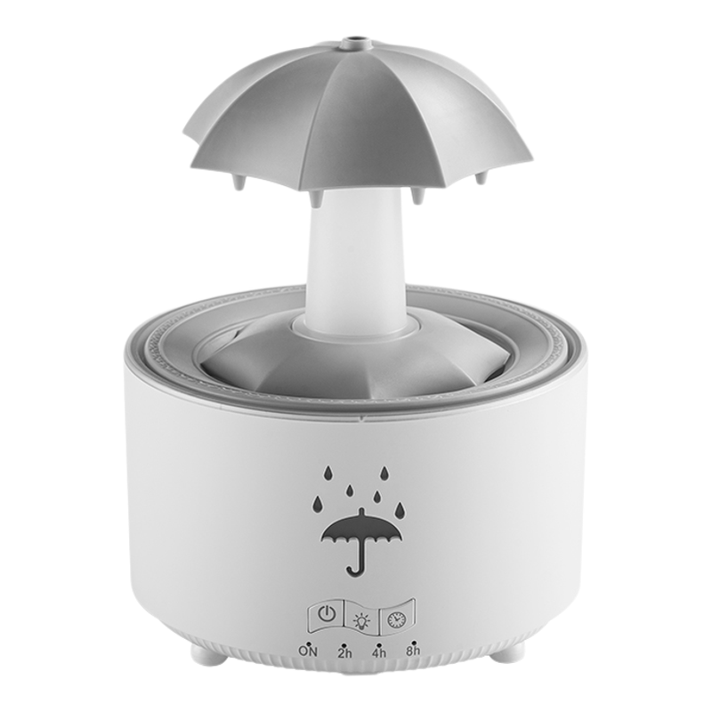旋转雨伞七彩灯香薰机雨滴加湿器