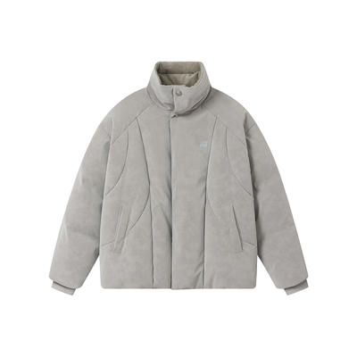 FORNINES白鸭绒立领羽绒服男2025冬季新款情侣加厚防寒服皮面外套